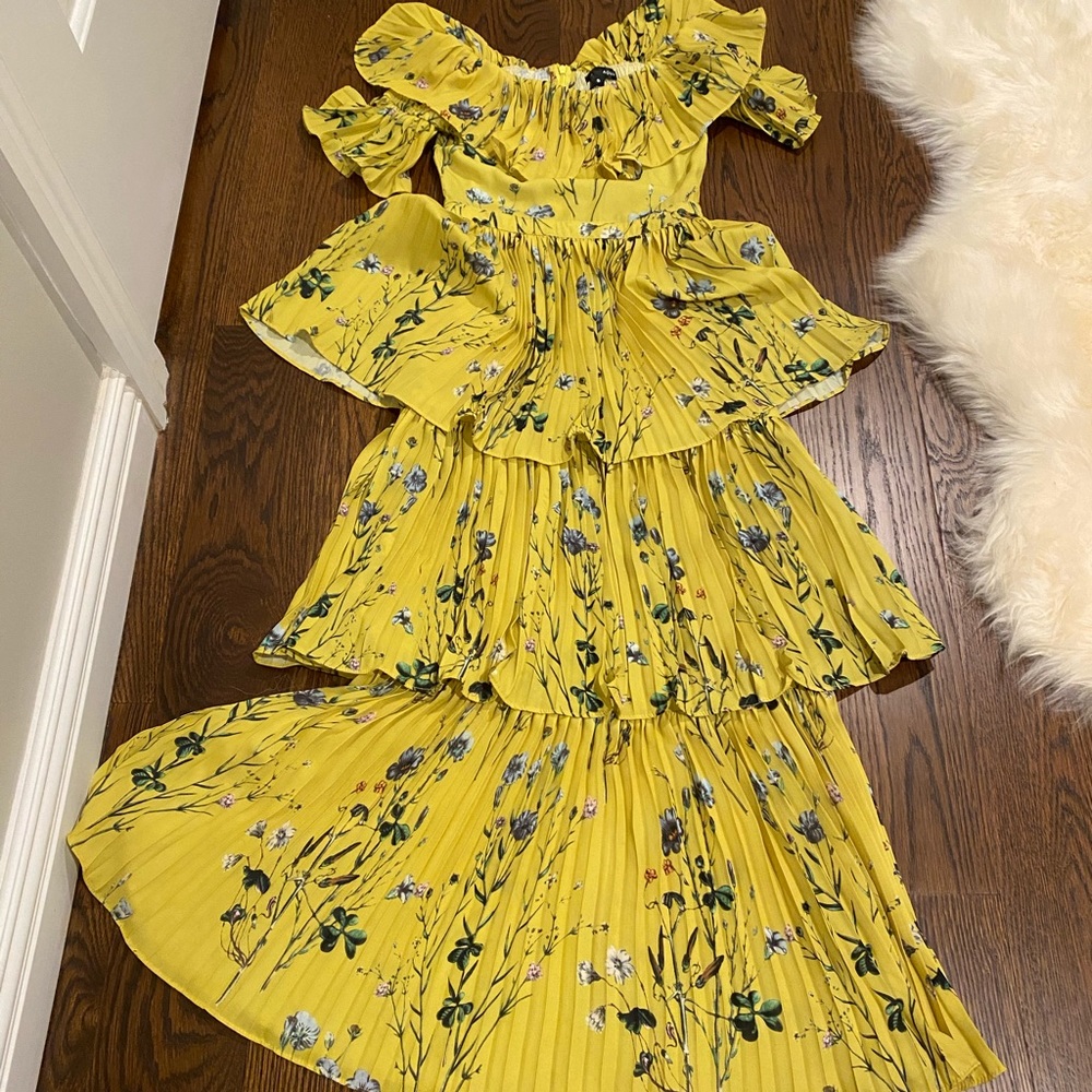 Gorgeous Acqua yellow floral dress